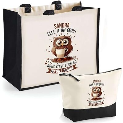 Planetee Duo cabas jute et trousse noir Sandra Chouette Grain Cadeau Anniversaire Femme Noël Fête des Mères Set Shopping Sac de courses & Pochette Planetee Duo cabas jute et trousse noir Sandra Chouette Grain Cadeau Anniversaire Femme Noël Fête des Mères Set Shopping Sac de courses & Pochette