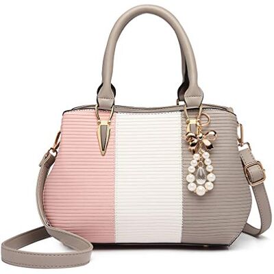 Miss Lulu Sac D'épaule Femme Moyenne Sacoche Bandoulière Perle Cristal en Simili Cuir Miss Lulu Sac D'épaule Femme Moyenne Sacoche Bandoulière Perle Cristal en Simili Cuir