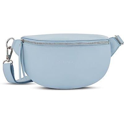 Expatrié Alice Sac banane pour femme, en cuir végétalien, sac banane pour festival, voyage et quotidien Poche poitrine élégante Imperméable, bleu clair, S, Classique et élégant Expatrié Alice Sac banane pour femme, en cuir végétalien, sac banane pour festival, voyage et quotidien Poche poitrine élégante Imperméable, bleu clair, S, Classique et élégant