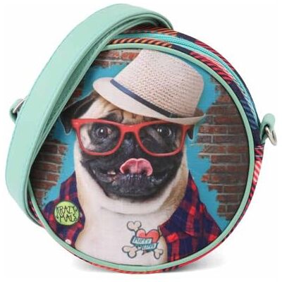 KARACTERMANIA Krazymals Pug-Sac à Bandoulière Rond, Brun, Brun, Taille unique KARACTERMANIA Krazymals Pug-Sac à Bandoulière Rond, Brun, Brun, Taille unique