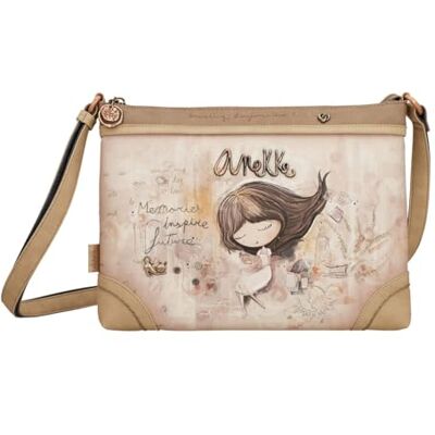 Anekke Grand sac à bandoulière imprimé Memories Design rectangulaire avec grande capacité, poignée réglable et poches multiples, 30 x 22 x 5 cm, Divers Anekke Grand sac à bandoulière imprimé Memories Design rectangulaire avec grande capacité, poignée réglable et poches multiples, 30 x 22 x 5 cm, Divers