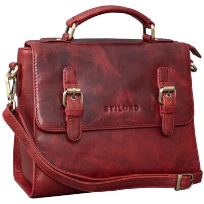 STILORD "Estelle" Sac à Main Femme Cuir Chic et Élégant Fashion Sac à Bandoulière Vintage Sacoche Femmes Satchel Bag en Cuir Véritable Couleur:kara rosso STILORD "Estelle" Sac à Main Femme Cuir Chic et Élégant Fashion Sac à Bandoulière Vintage Sacoche Femmes Satchel Bag en Cuir Véritable Couleur:kara rosso