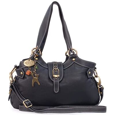 Catwalk Collection Handbags Sac Porté Èpaule Femme Cuir Sac à Main Moyen Bandoulière Réglable et Détachable Multipoches Nicole Catwalk Collection Handbags Sac Porté Èpaule Femme Cuir Sac à Main Moyen Bandoulière Réglable et Détachable Multipoches Nicole