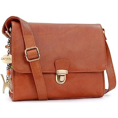 Catwalk Collection Handbags Sac Bandoulière Femme en Cuir Messenger Bag Moyen Sac Multipoches Avec Bandoulière Réglable Diana Catwalk Collection Handbags Sac Bandoulière Femme en Cuir Messenger Bag Moyen Sac Multipoches Avec Bandoulière Réglable Diana