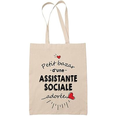 Planetee Tote bag Assistante sociale adorée femme Idée Cadeau Sac cabas Bandoulière, Sac de Plage Imprimé en France Planetee Tote bag Assistante sociale adorée femme Idée Cadeau Sac cabas Bandoulière, Sac de Plage Imprimé en France