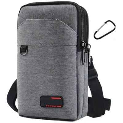 FJOADNVM Sac banane pour téléphone portable Pour sports de plein air Petit sac à bandoulière Unisexe Grande capacité Zéro portefeuille Pochette pour téléphone portable, Double fermeture éclair gris FJOADNVM Sac banane pour téléphone portable Pour sports de plein air Petit sac à bandoulière Unisexe Grande capacité Zéro portefeuille Pochette pour téléphone portable, Double fermeture éclair gris