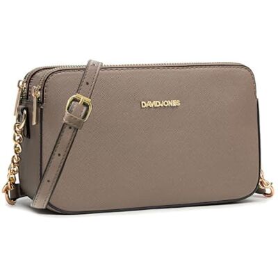 David Jones Petit Sac Bandoulière Femme Pochette Téléphone Portable Cuir PU Rigide Besace Chaînes Porté Epaule Sacoche 3 Compartiments Poches Soirée Shopping Ville Tendance David Jones Petit Sac Bandoulière Femme Pochette Téléphone Portable Cuir PU Rigide Besace Chaînes Porté Epaule Sacoche 3 Compartiments Poches Soirée Shopping Ville Tendance