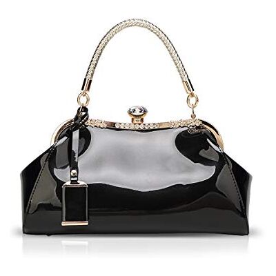 NICOLE & DORIS Sacs à main pour femme pochette femme Cuir verni Sacs de soirée à la mode Sac porté épaule pour la fête NICOLE & DORIS Sacs à main pour femme pochette femme Cuir verni Sacs de soirée à la mode Sac porté épaule pour la fête