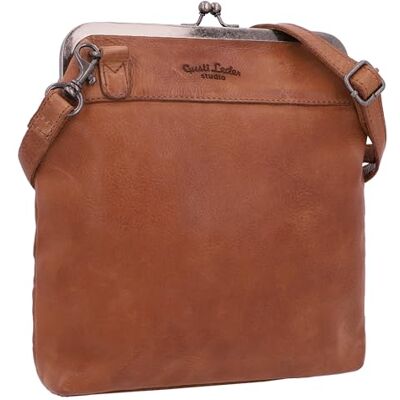 Gusti Leder Sac à main pour femme en cuir véritable Sac à bandoulière vintage en cuir marron résistant aux rayures Sangle réglable Pour le quotidien, les voyages, la ville, marron, M Gusti Leder Sac à main pour femme en cuir véritable Sac à bandoulière vintage en cuir marron résistant aux rayures Sangle réglable Pour le quotidien, les voyages, la ville, marron, M