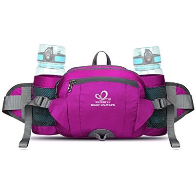 Waterfly Sac Banane Porte Bouteille Sac Ceinture Banane Homme Femme pour Sport Voyage Randonnée Cyclisme, Rose, 25 x 19 x 8.5 cm Waterfly Sac Banane Porte Bouteille Sac Ceinture Banane Homme Femme pour Sport Voyage Randonnée Cyclisme, Rose, 25 x 19 x 8.5 cm