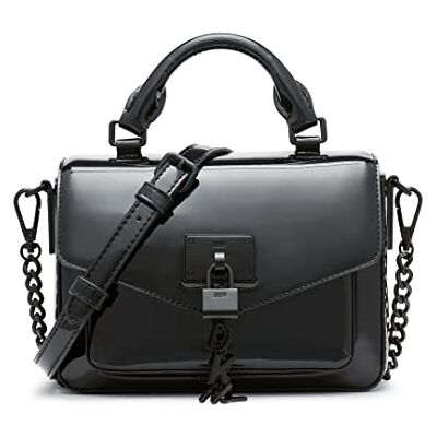 DKNY Elissa Petite sacoche avec poignée supérieure, noir/noir, S DKNY Elissa Petite sacoche avec poignée supérieure, noir/noir, S