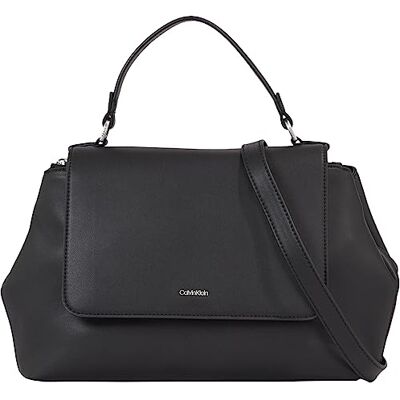 Calvin CK Must Top Handle Tote W/Flap K60k611043, Sac à bandoulière pour femme, taille unique, Noir (ck black), Talla única Calvin CK Must Top Handle Tote W/Flap K60k611043, Sac à bandoulière pour femme, taille unique, Noir (ck black), Talla única