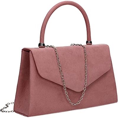 SwankySwans Kendall Pochette en daim pour femme, rose poudré, taille unique SwankySwans Kendall Pochette en daim pour femme, rose poudré, taille unique