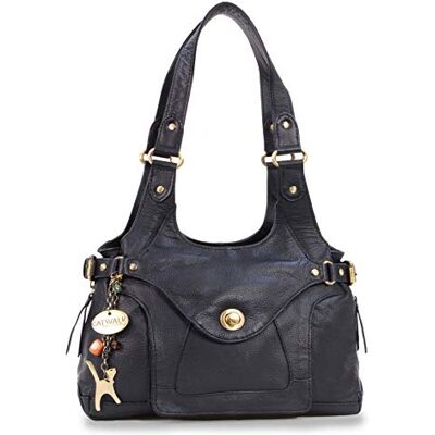 Catwalk Collection Handbags Sac Porté Èpaule Femme Cuir Sac à Main Moyen avec Multipoches Roxanna Catwalk Collection Handbags Sac Porté Èpaule Femme Cuir Sac à Main Moyen avec Multipoches Roxanna