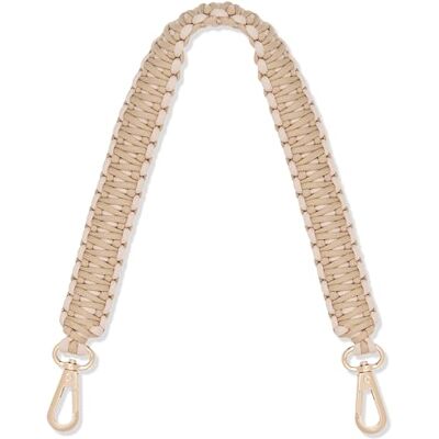 Expatrié Yasmine Sangle de sac à bandoulière pour femme Beige Bandoulière souple interchangeable avec mousqueton Expatrié Yasmine Sangle de sac à bandoulière pour femme Beige Bandoulière souple interchangeable avec mousqueton