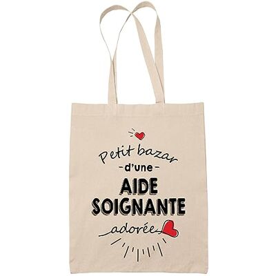 Planetee Tote bag Aide soignante adorée femme Idée Cadeau Sac cabas Bandoulière, Sac de Plage Imprimé en France, Beige, L Planetee Tote bag Aide soignante adorée femme Idée Cadeau Sac cabas Bandoulière, Sac de Plage Imprimé en France, Beige, L