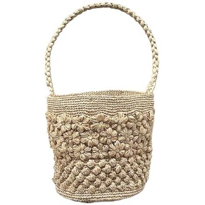 AHIOJEGX Sac fourre-tout tissé pour femme Sac seau en paille Fait à la main En rotin AHIOJEGX Sac fourre-tout tissé pour femme Sac seau en paille Fait à la main En rotin