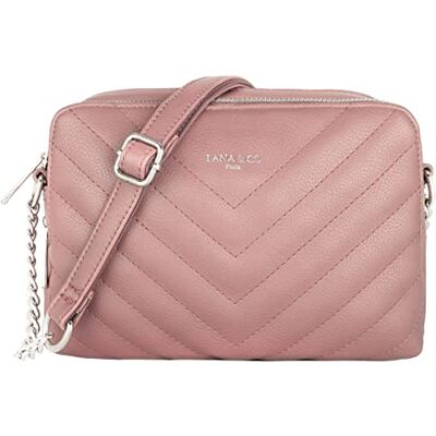 CRAZYCHIC Sac Bandoulière Matelassé Femme Petit Sac à Main Chaîne Porté Epaule Cuir PU Pochette Rectangle 2 Compartiments Zip Besace Sacoche Ville Shopping Soirée Tendance Rose CRAZYCHIC Sac Bandoulière Matelassé Femme Petit Sac à Main Chaîne Porté Epaule Cuir PU Pochette Rectangle 2 Compartiments Zip Besace Sacoche Ville Shopping Soirée Tendance Rose