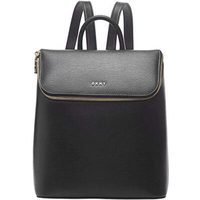 DKNY Bryant Top Sac à dos zippé, noir/or, taille unique DKNY Bryant Top Sac à dos zippé, noir/or, taille unique