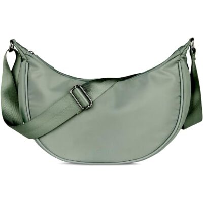 bugatti Mare 1.0 Moonbag crossbody pour femmes, sac bandoulière demi-lune léger en polyester bugatti Mare 1.0 Moonbag crossbody pour femmes, sac bandoulière demi-lune léger en polyester