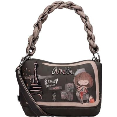 Anekke Sac bandoulière pour femme avec poignée tressée collection Mademoiselle Fermeture éclair Dimensions 24 x 17 x 9 cm Anekke Sac bandoulière pour femme avec poignée tressée collection Mademoiselle Fermeture éclair Dimensions 24 x 17 x 9 cm