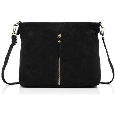 FIRENZE ARTEGIANI . Sac pour femme en cuir véritable. Sac à bandoulière finition camoscio. Poche frontale zippée. Sac bandoulière pour femme. Made in Italy. Vera Pelle Italiana, Noir, Utilitaire FIRENZE ARTEGIANI . Sac pour femme en cuir véritable. Sac à bandoulière finition camoscio. Poche frontale zippée. Sac bandoulière pour femme. Made in Italy. Vera Pelle Italiana, Noir, Utilitaire