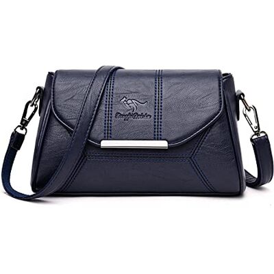 Leathario Sac Bandoulière Femme Cuir Vintage Rétro Porte Epaule Besace Sacoche Croisé Travers Pochette Soirée Mode Travail Shopping Elégant Tendance Chic, Bleu Leathario Sac Bandoulière Femme Cuir Vintage Rétro Porte Epaule Besace Sacoche Croisé Travers Pochette Soirée Mode Travail Shopping Elégant Tendance Chic, Bleu