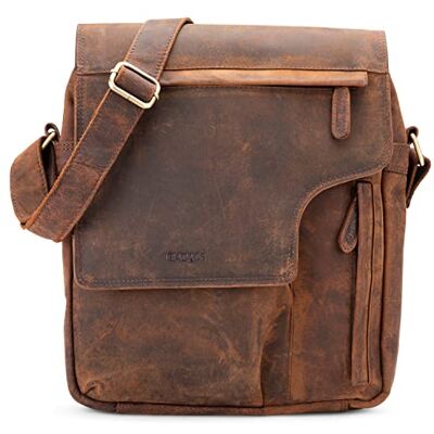 LEABAGS Sac à bandoulière en cuir pour homme et femme Sac pour ordinateur portable en cuir véritable jusqu'à 13 pouces Messenger Bag avec bandoulière Sac de travail, transport et à main LEABAGS Sac à bandoulière en cuir pour homme et femme Sac pour ordinateur portable en cuir véritable jusqu'à 13 pouces Messenger Bag avec bandoulière Sac de travail, transport et à main