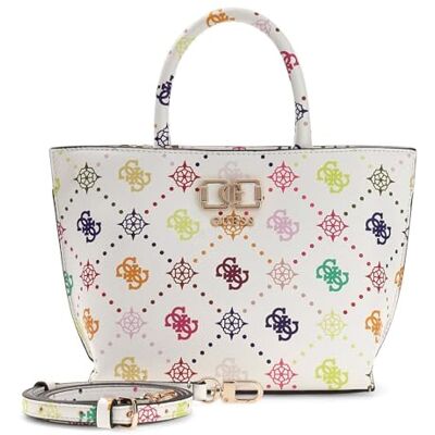 GUESS Sac à main Emelie Logo Mini Tote Multi Logo Blanc GUESS Sac à main Emelie Logo Mini Tote Multi Logo Blanc