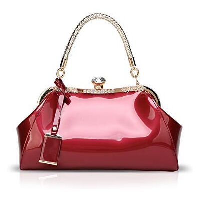 NICOLE & DORIS Sacs à main pour femme pochette femme Cuir verni Sacs de soirée à la mode Sac porté épaule pour la fête NICOLE & DORIS Sacs à main pour femme pochette femme Cuir verni Sacs de soirée à la mode Sac porté épaule pour la fête