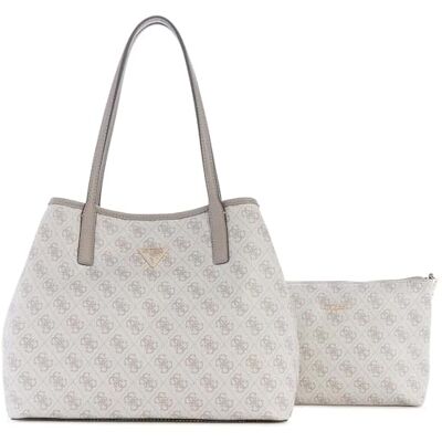 GUESS Cabas Victtoria 2 en 1 avec logo Tote Dark Taupe GUESS Cabas Victtoria 2 en 1 avec logo Tote Dark Taupe