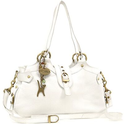 Catwalk Collection Handbags Sac Porté Èpaule Femme Cuir Sac à Main Moyen Bandoulière Réglable et Détachable Multipoches Nicole Catwalk Collection Handbags Sac Porté Èpaule Femme Cuir Sac à Main Moyen Bandoulière Réglable et Détachable Multipoches Nicole