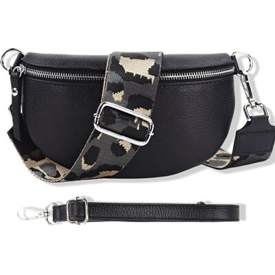 Blade Sac banane pour femme en cuir véritable, sac banane élégant pour femme avec 2 ceintures à motifs et en cuir amovibles et réglables, sac bandoulière et de poitrine de qualité supérieure, Noir-4, Blade Sac banane pour femme en cuir véritable, sac banane élégant pour femme avec 2 ceintures à motifs et en cuir amovibles et réglables, sac bandoulière et de poitrine de qualité supérieure, Noir-4,