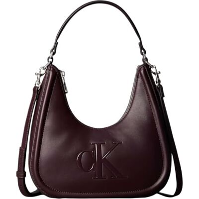 Calvin Femmes Bold Ck Small Crescent Bag Lv04F3561G Crossover, Rouge (Fudge), Taille unique Calvin Femmes Bold Ck Small Crescent Bag Lv04F3561G Crossover, Rouge (Fudge), Taille unique