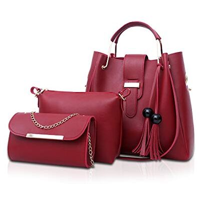 NICOLE & DORIS Femmes Sacs à Main 3 Pcs Sac d'épaule Chaîne Sac Fourre-Tout Portefeuille Sacs à bandoulière NICOLE & DORIS Femmes Sacs à Main 3 Pcs Sac d'épaule Chaîne Sac Fourre-Tout Portefeuille Sacs à bandoulière