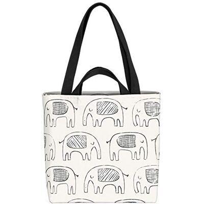 VOID Sac de courses éléphant 33 x 33 x 14 cm 15 l, multicolore, XXL, décontracté VOID Sac de courses éléphant 33 x 33 x 14 cm 15 l, multicolore, XXL, décontracté