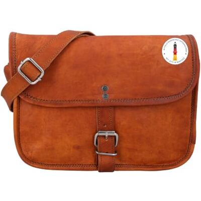 Gusti Leder Gusti Sac à bandoulière en cuir Nature Mary L Pour femme Vintage En cuir de chèvre Marron 9,7", marron, L Gusti Leder Gusti Sac à bandoulière en cuir Nature Mary L Pour femme Vintage En cuir de chèvre Marron 9,7", marron, L