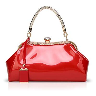 NICOLE & DORIS Sacs à main pour femme pochette femme Cuir verni Sacs de soirée à la mode Sac porté épaule pour la fête NICOLE & DORIS Sacs à main pour femme pochette femme Cuir verni Sacs de soirée à la mode Sac porté épaule pour la fête