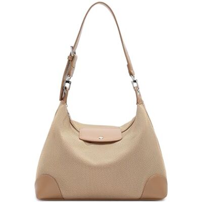 Miss Lulu Hobo Bag Sac à bandoulière multifonction léger avec matériel blanc et bandoulière amovible, kaki Miss Lulu Hobo Bag Sac à bandoulière multifonction léger avec matériel blanc et bandoulière amovible, kaki