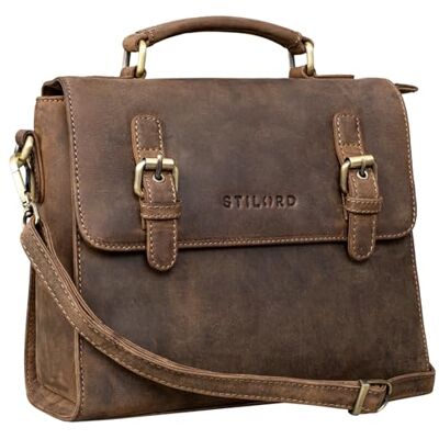 STILORD "Estelle" Sac à Main Femme Cuir Chic et Élégant Fashion Sac à Bandoulière Vintage Sacoche Femmes Satchel Bag en Cuir Véritable Couleur:marron moyen STILORD "Estelle" Sac à Main Femme Cuir Chic et Élégant Fashion Sac à Bandoulière Vintage Sacoche Femmes Satchel Bag en Cuir Véritable Couleur:marron moyen