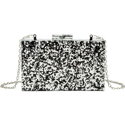 CEKGDB All-Match Pochette carrée à paillettes en acrylique, Paillettes noires., taille unique CEKGDB All-Match Pochette carrée à paillettes en acrylique, Paillettes noires., taille unique