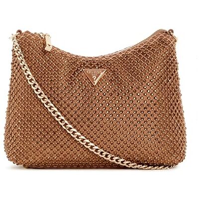 GUESS Zalina Sac à bandoulière zippé, bronze, One Size, Zalina Sac à bandoulière zippé GUESS Zalina Sac à bandoulière zippé, bronze, One Size, Zalina Sac à bandoulière zippé