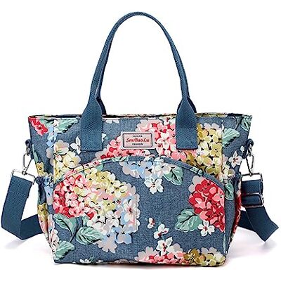 NICOLE & DORIS Sac à bandoulière décontracté à fleurs pour femme, grand sac fourre-tout, multi-poches, sac à bandoulière en nylon, sac à bandoulière coloré pour le shopping, la randonnée, un usage NICOLE & DORIS Sac à bandoulière décontracté à fleurs pour femme, grand sac fourre-tout, multi-poches, sac à bandoulière en nylon, sac à bandoulière coloré pour le shopping, la randonnée, un usage