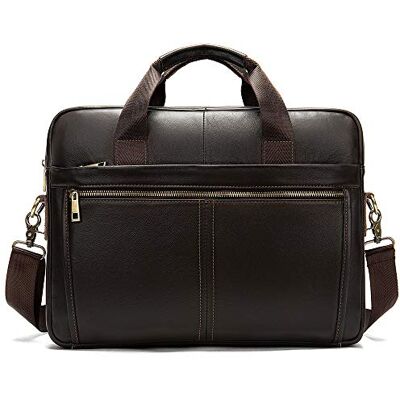 BAIGIO Sac à main en cuir pour ordinateur portable 14" Style vintage Pour le bureau et le travail BAIGIO Sac à main en cuir pour ordinateur portable 14" Style vintage Pour le bureau et le travail