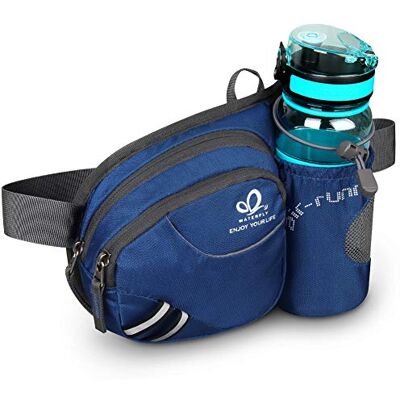 Waterfly Sac Banane Homme et Femme Sacoche Banane de Sport Ceinture de Course avec Porte Bouteille, Bleu Royal, 24.99 x 7.62 x 17.02 cm, Randonnée, course, sport Waterfly Sac Banane Homme et Femme Sacoche Banane de Sport Ceinture de Course avec Porte Bouteille, Bleu Royal, 24.99 x 7.62 x 17.02 cm, Randonnée, course, sport