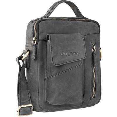 STILORD "Otis" Sac à bandoulière homme en cuir Petit sac à bandoulière homme Messenger Bag homme Sac à bandoulière homme Crossbag Couleur:antracite STILORD "Otis" Sac à bandoulière homme en cuir Petit sac à bandoulière homme Messenger Bag homme Sac à bandoulière homme Crossbag Couleur:antracite