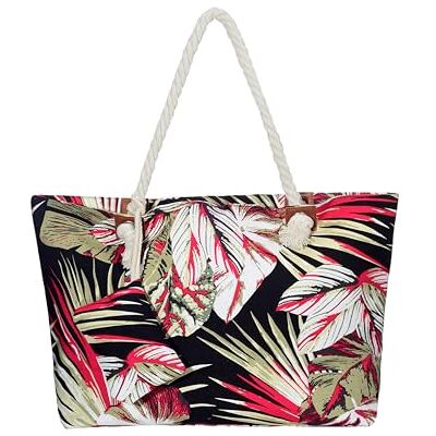 DonDon Grand sac de plage imperméable avec fermeture à glissière Sac shopping à bandoulière La vie à la plage DonDon Grand sac de plage imperméable avec fermeture à glissière Sac shopping à bandoulière La vie à la plage