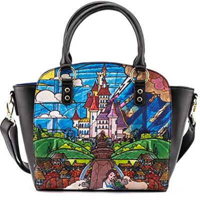 Loungefly x Disney Beauty and the Beast Princess Castle Series Crossbody Purse, Multicolore Loungefly x Disney Beauty and the Beast Princess Castle Series Crossbody Purse, Multicolore