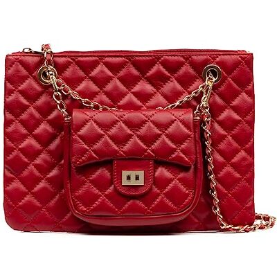 FIRENZE ARTEGIANI . Altopascio Sac à bandoulière et sac à main Double usage. Cuir véritable Sauvage rembourré. 31,5 x 6 x 23 cm. Couleur : Rouge foncé, Rouge foncé, Utilitaire FIRENZE ARTEGIANI . Altopascio Sac à bandoulière et sac à main Double usage. Cuir véritable Sauvage rembourré. 31,5 x 6 x 23 cm. Couleur : Rouge foncé, Rouge foncé, Utilitaire
