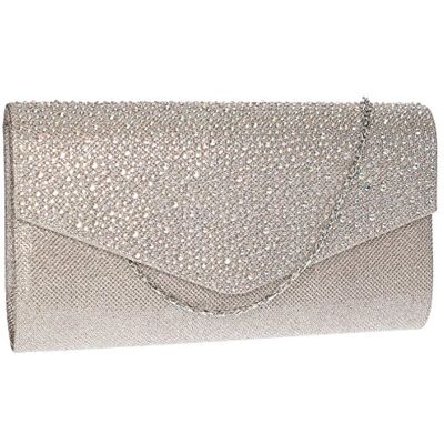 SwankySwans Montary Diamante Pochette à bandoulière pour femme Taille unique, champagne, taille unique SwankySwans Montary Diamante Pochette à bandoulière pour femme Taille unique, champagne, taille unique
